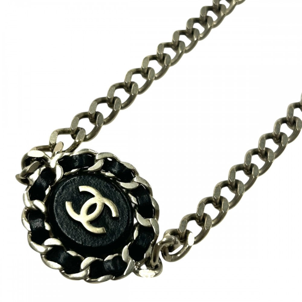 【開店SALE】 CHANEL シャネル ネックレス チェーンデザイン ココマーク アクセサリー チョーカー GP レザー B16B ブラック 黒 ゴールド金具 レディース 約60.3g 2016年【中古品】