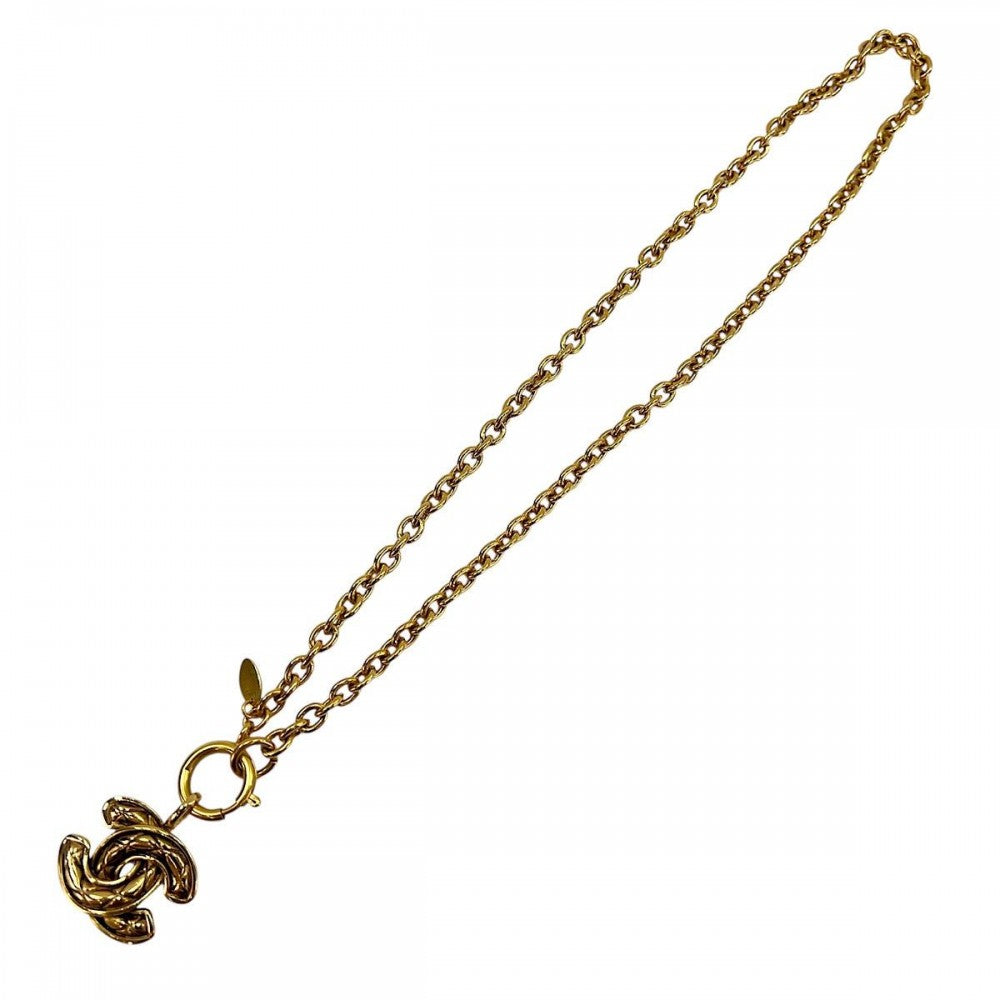【開店SALE】 CHANEL シャネル ネックレス マトラッセ ココマーク ペンダント アクセサリー ヴィンテージ GP ゴールド レディース 約47.5g【中古品】