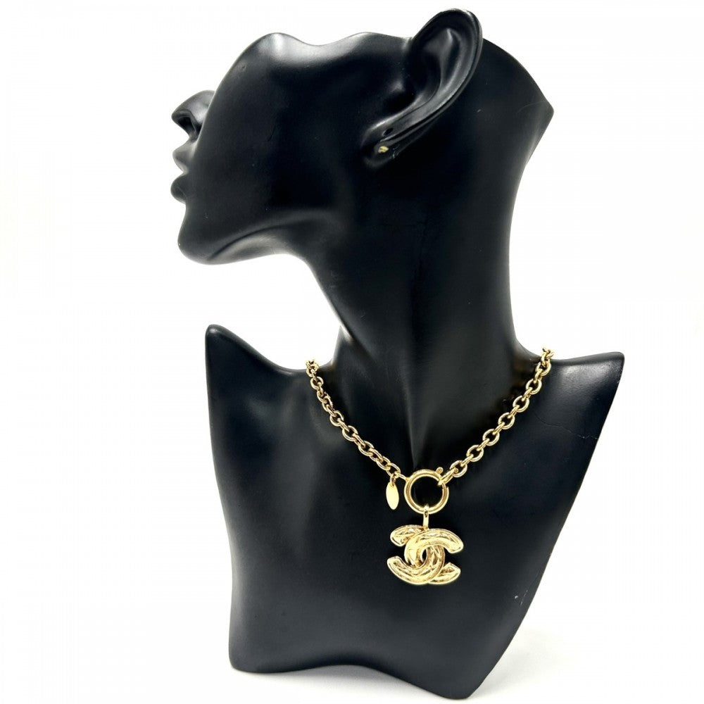 【開店SALE】 CHANEL シャネル ネックレス マトラッセ ココマーク ペンダント アクセサリー ヴィンテージ GP ゴールド レディース 約47.5g【中古品】