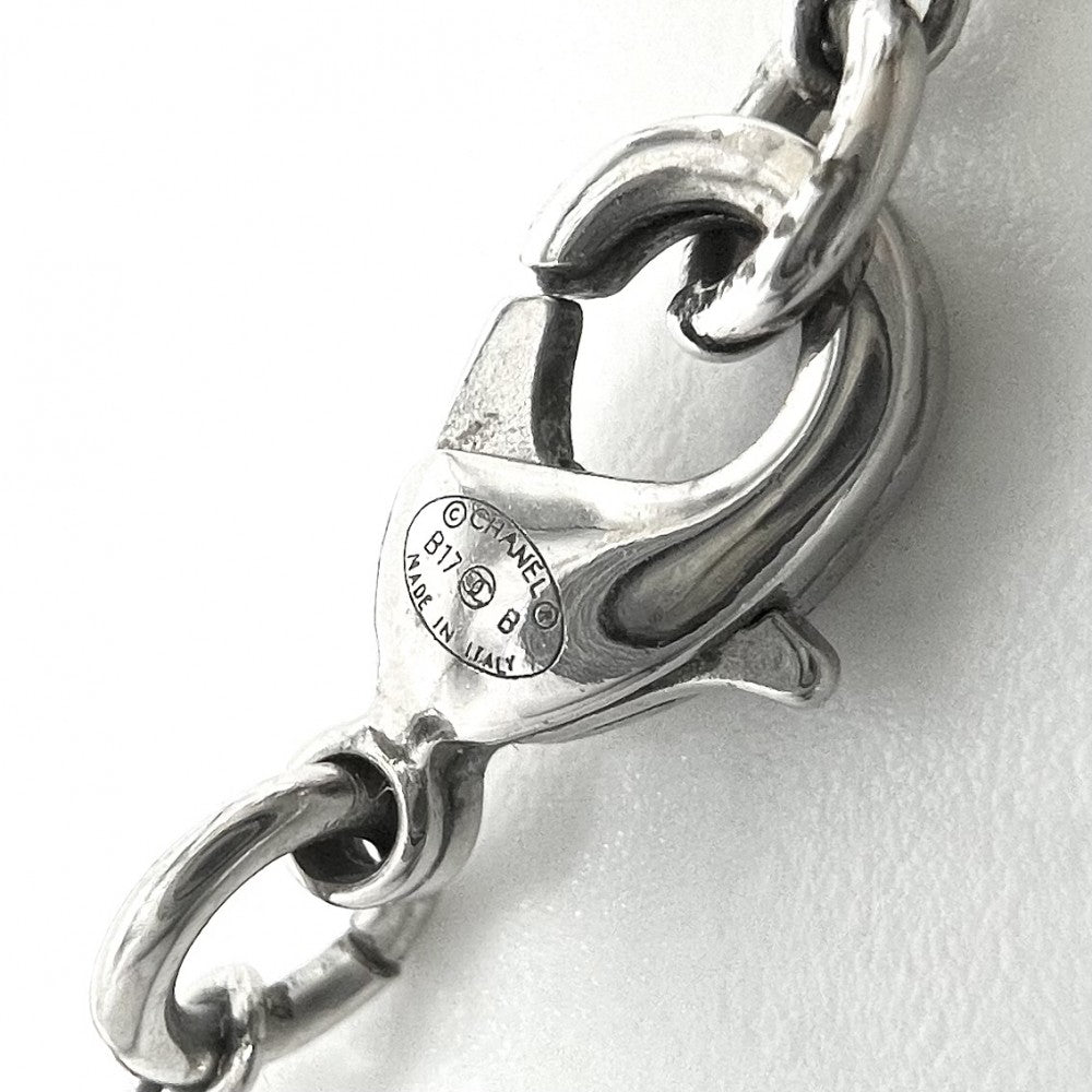 【開店SALE】 CHANEL シャネル ネックレス ココマーク ロングネックレス アクセサリー ラインストーン B17B シルバー レディース 約13.4g 2017年【中古品】