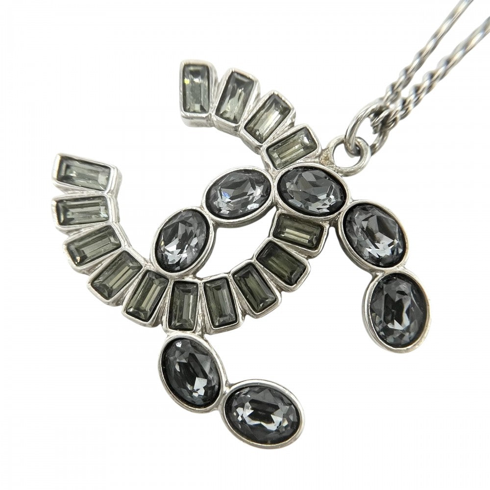 【開店SALE】 CHANEL シャネル ネックレス ココマーク ロングネックレス アクセサリー ラインストーン B17B シルバー レディース 約13.4g 2017年【中古品】