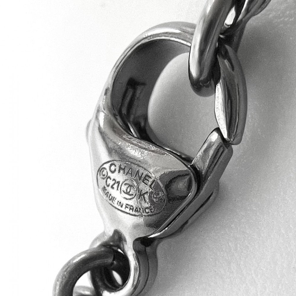 CHANEL シャネル ブレスレット ココマーク アクセサリー フェイクパール ラインストーン C21K ガンメタル金具 レディース 約5.5g 2021年【中古品】