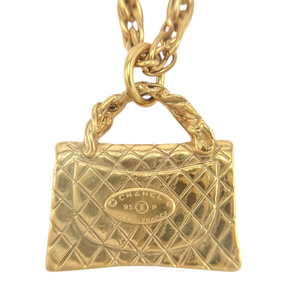 【開店SALE】 CHANEL シャネル ネックレス ココマーク マトラッセモチーフ アクセサリー バッグ ペンダント ヴィンテージ
 GP 95P ゴールド レディース 約42.6g 1995年【中古品】