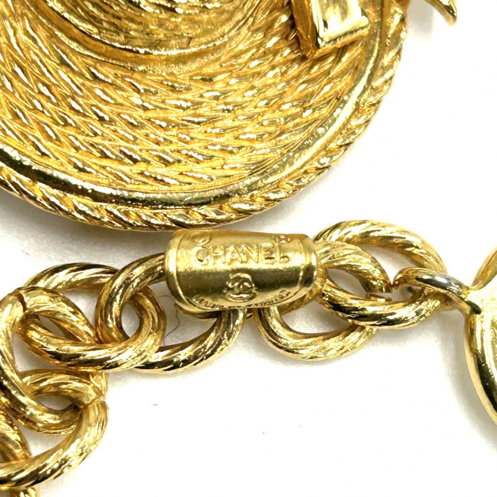 【開店SALE】 CHANEL シャネル ネックレス ハットモチーフ 麦わら帽子 アクセサリー ヴィンテージ GP ゴールド レディース 約134.8g【中古品】
