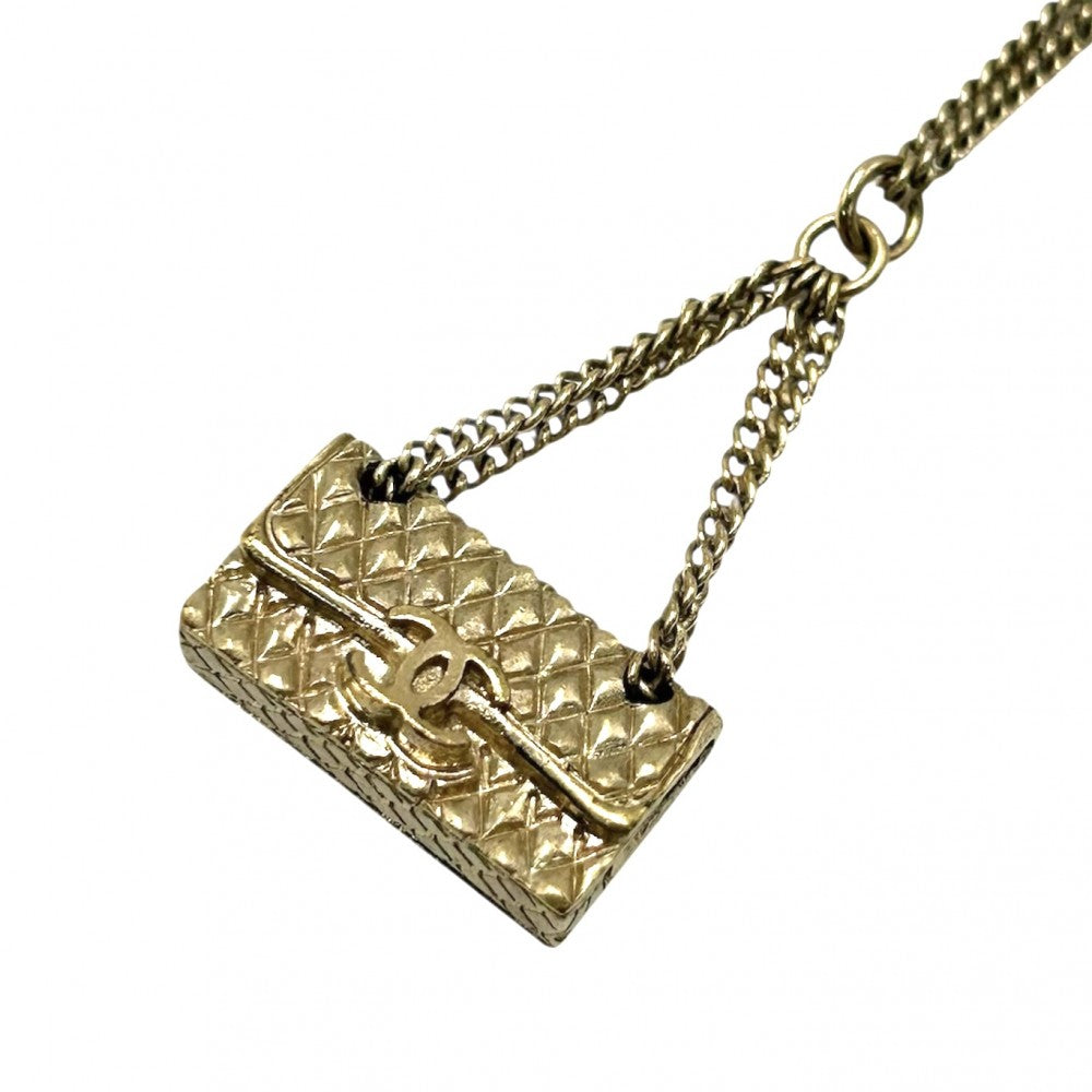 CHANEL シャネル ネックレス ココマーク マトラッセモチーフ アクセサリー バッグ ペンダント GP 05A ゴールド レディース 約42.6g 2005年【中古品】