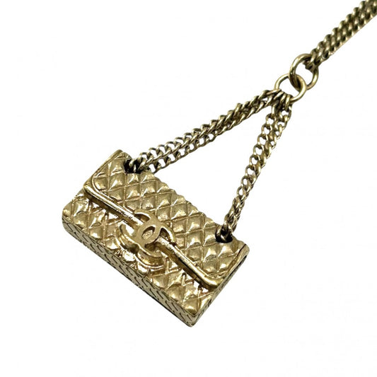 【開店SALE】 CHANEL シャネル ネックレス ココマーク マトラッセモチーフ アクセサリー バッグ ペンダント GP 05A ゴールド レディース 約42.6g 2005年【中古品】