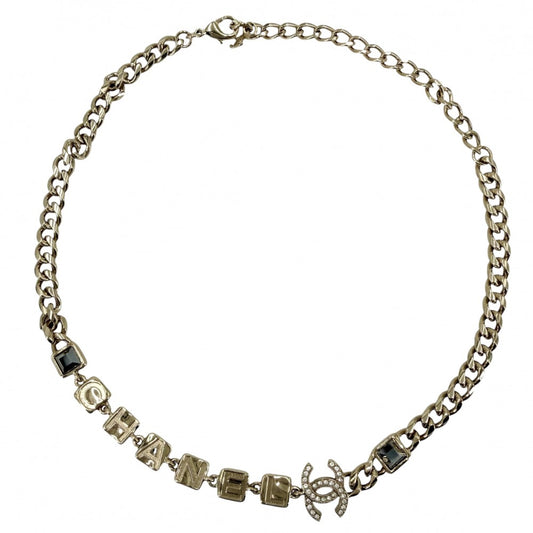 【開店SALE】 CHANEL シャネル ネックレス ココマーク ロゴ チョーカー アクセサリー GP ラインストーン I24C ゴールド レディース 約44.5g 2024年【中古品】