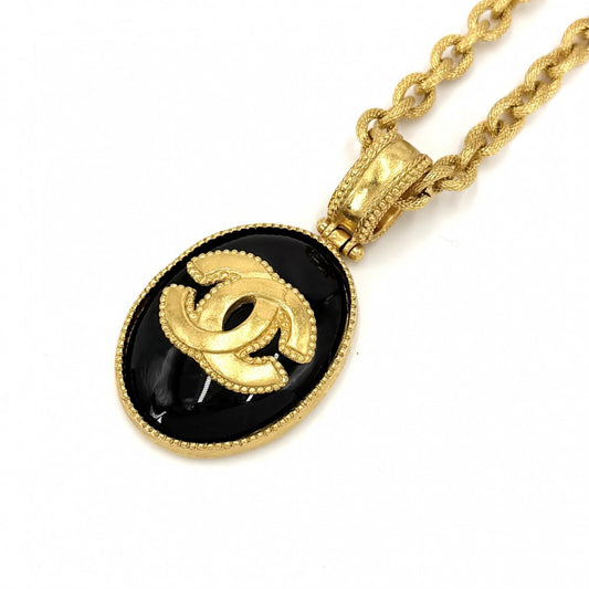 CHANEL シャネル ネックレス ココマーク ロングネックレス アクセサリー ヴィンテージ GP 96A ゴールド ブラック 黒 レディース 約116.0g 1996年【中古品】