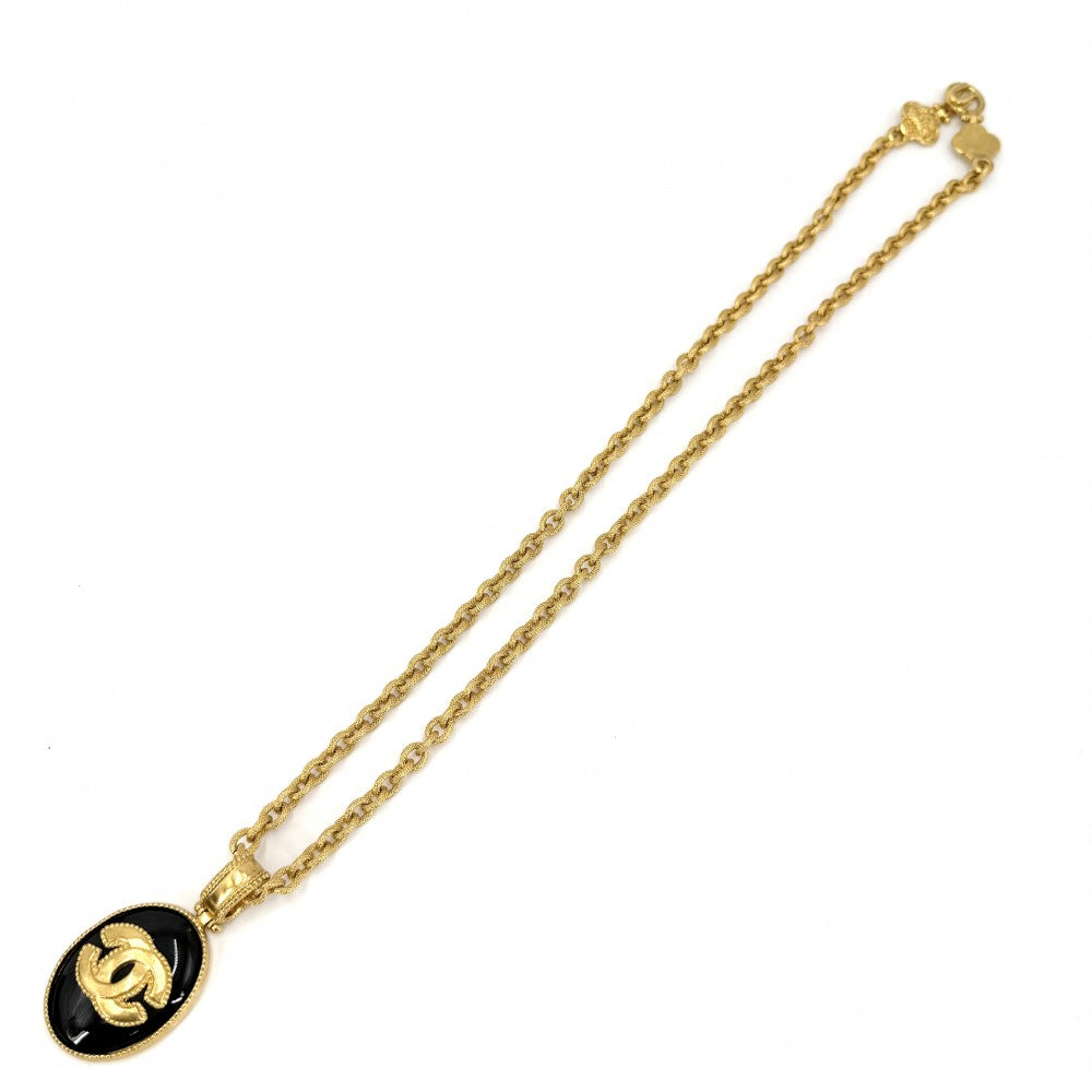 CHANEL シャネル ネックレス ココマーク ロングネックレス アクセサリー ヴィンテージ GP 96A ゴールド ブラック 黒 レディース 約116.0g 1996年【中古品】