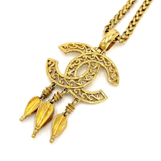 【開店SALE】 CHANEL シャネル ネックレス ココマーク ロングネックレス スイング アクセサリー ヴィンテージ ペンダント GP 95A ゴールド レディース 約82.8g 1995年【中古品】