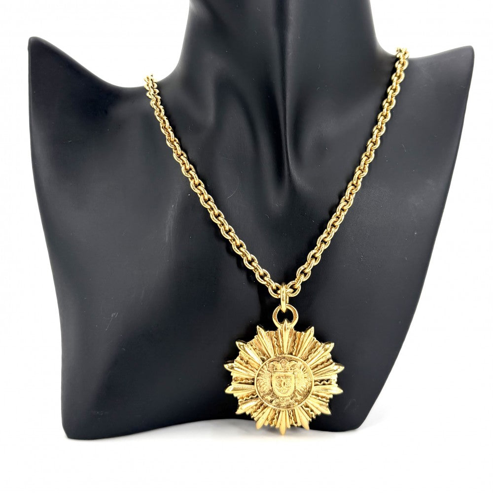 【開店SALE】 CHANEL シャネル ネックレス ココマーク ロングネックレス アクセサリー 太陽モチーフ GP レディース 約64.4g【中古品】