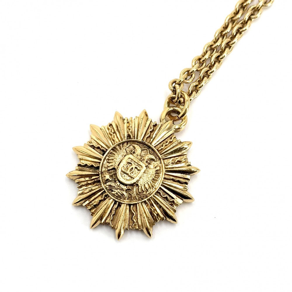 【開店SALE】 CHANEL シャネル ネックレス ココマーク ロングネックレス アクセサリー 太陽モチーフ GP レディース 約64.4g【中古品】