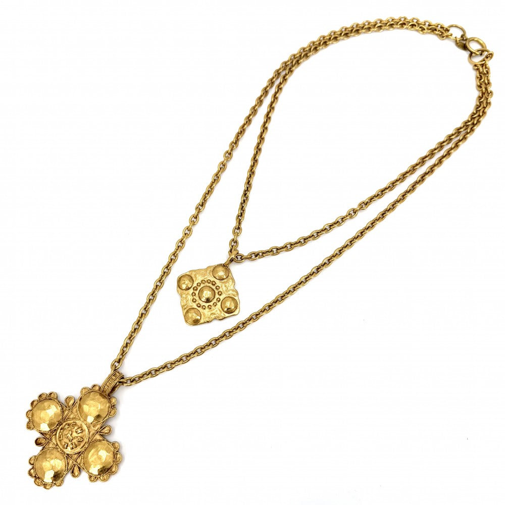 【開店SALE】 CHANEL シャネル ネックレス ココマーク ヴィンテージ アクセサリー ロングネックレス ２連 GP 2 3 ゴールド レディース 約140.7g 1988年【中古品】