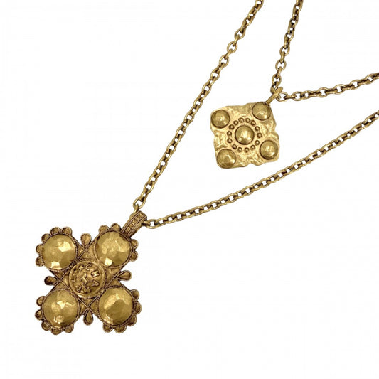 【開店SALE】 CHANEL シャネル ネックレス ココマーク ヴィンテージ アクセサリー ロングネックレス ２連 GP 2 3 ゴールド レディース 約140.7g 1988年【中古品】