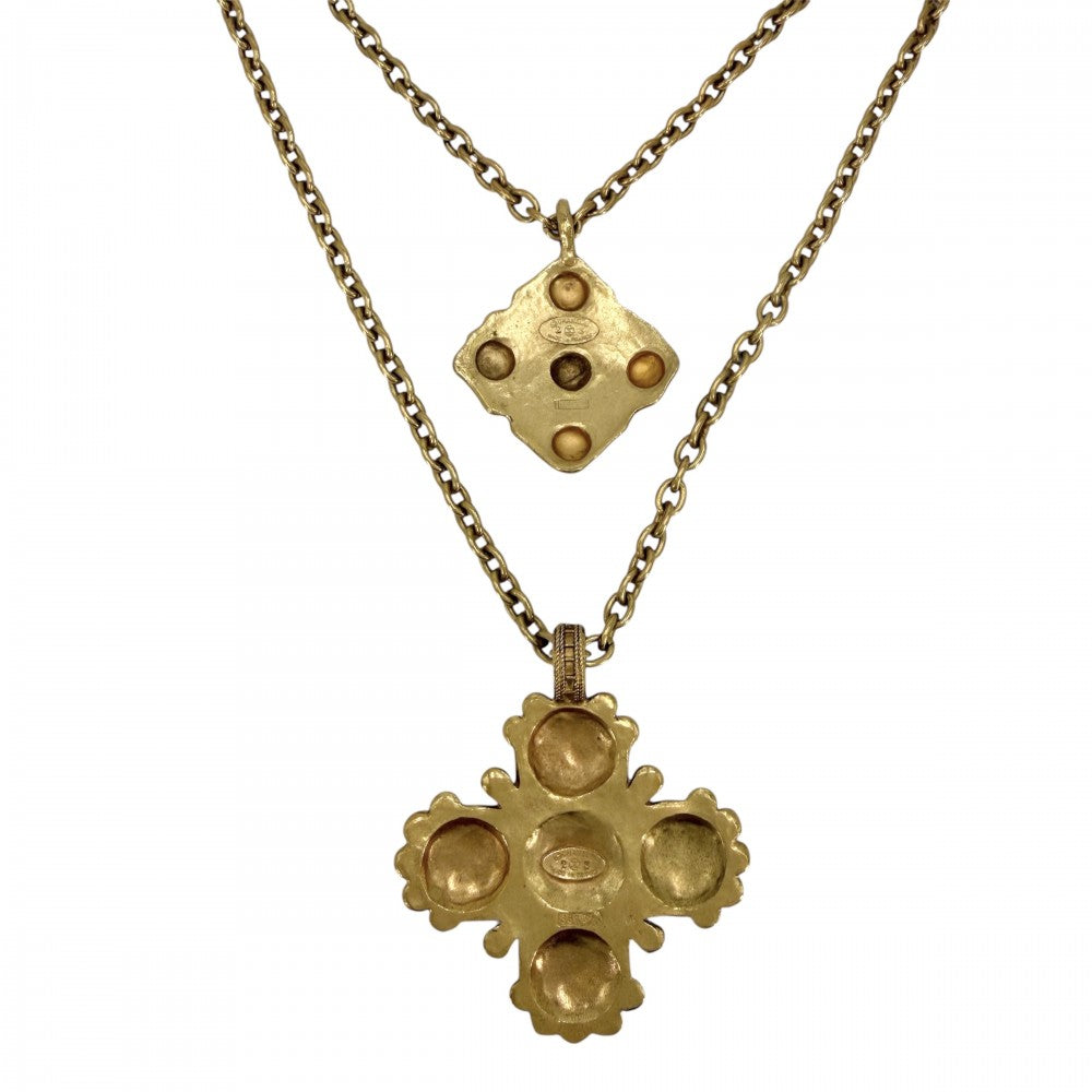 【開店SALE】 CHANEL シャネル ネックレス ココマーク ヴィンテージ アクセサリー ロングネックレス ２連 GP 2 3 ゴールド レディース 約140.7g 1988年【中古品】