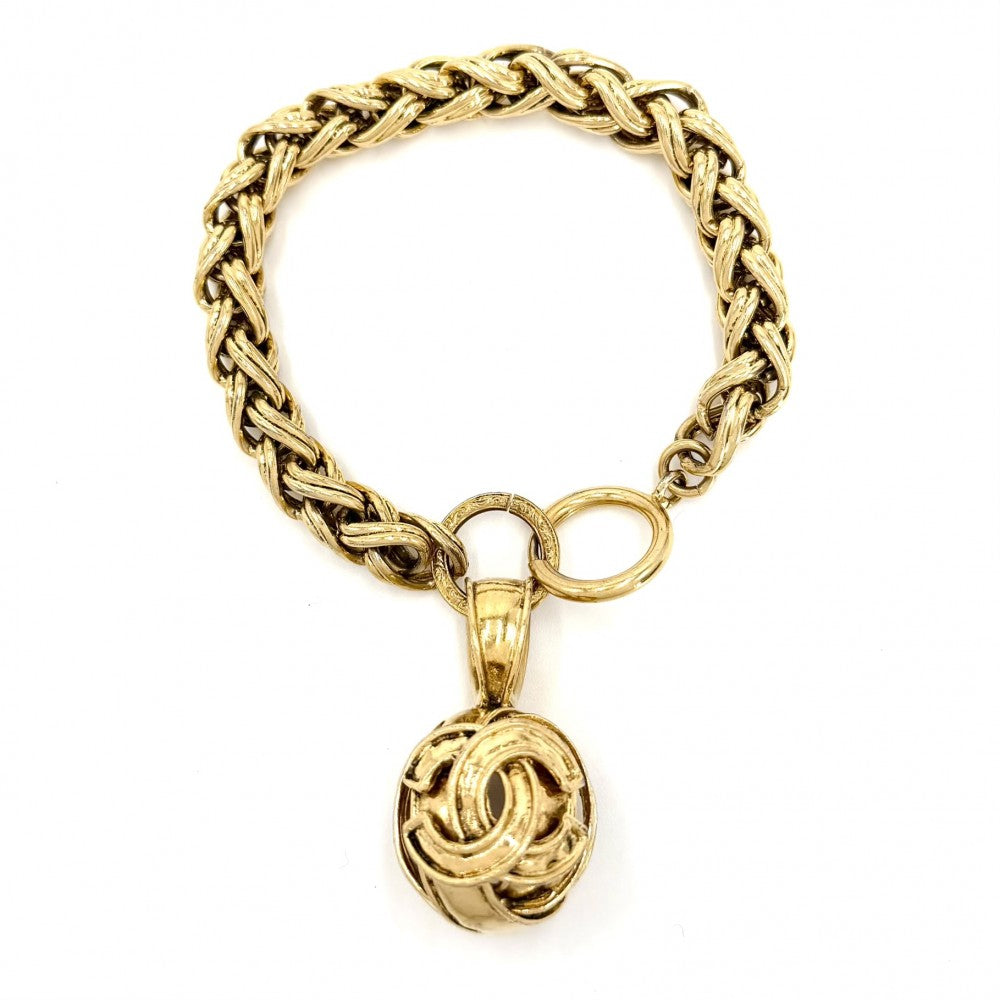 【開店SALE】 CHANEL シャネル ブレスレット ココマーク アクセサリー チェーン GP 94P レディース 約57.5g 1994年【中古品】