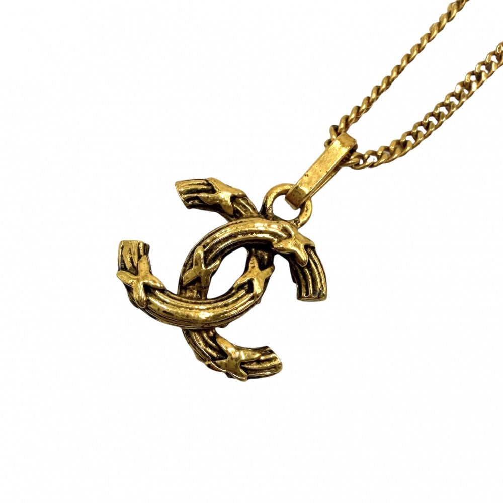 CHANEL シャネル ネックレス ココマーク ヴィンテージ アクセサリー GP レディース 約4.3g【中古品】