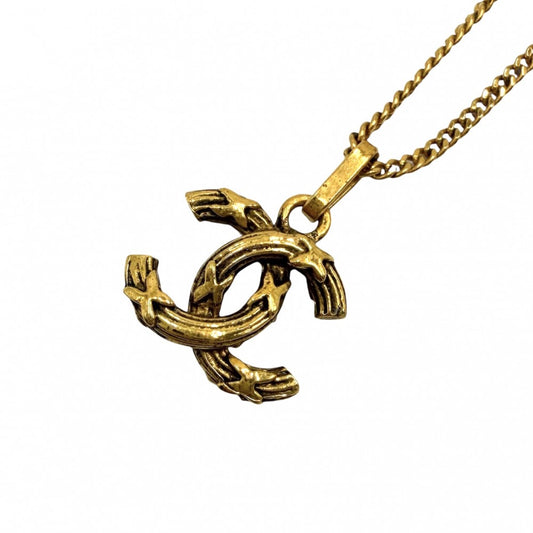 CHANEL シャネル ネックレス ココマーク ヴィンテージ アクセサリー GP レディース 約4.3g【中古品】