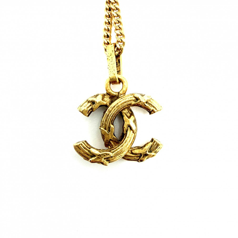 CHANEL シャネル ネックレス ココマーク ヴィンテージ アクセサリー GP レディース 約4.3g【中古品】