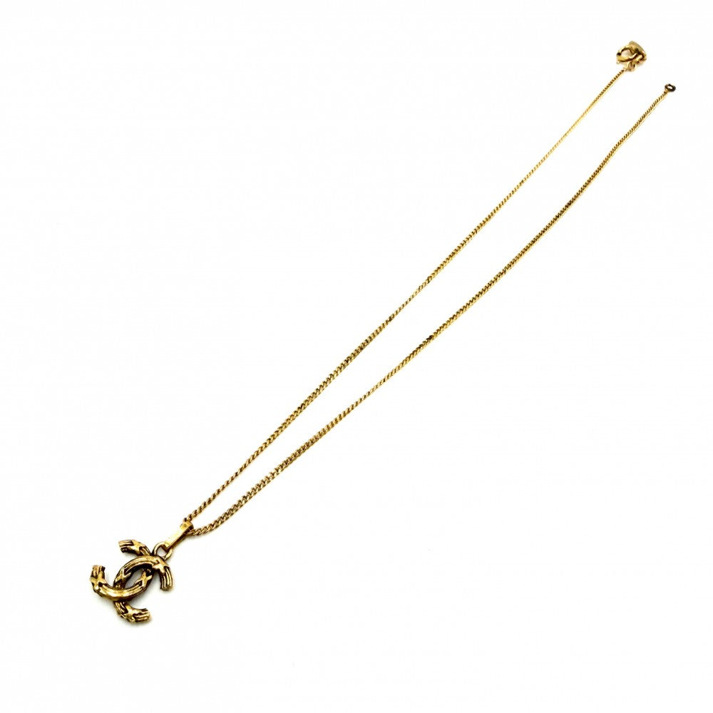 CHANEL シャネル ネックレス ココマーク ヴィンテージ アクセサリー GP レディース 約4.3g【中古品】
