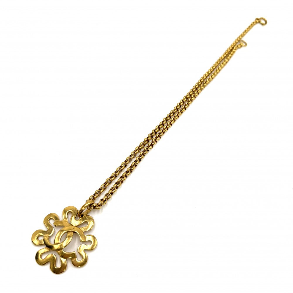CHANEL シャネル ネックレス ヴィンテージ フラワー ココマーク アクセサリー ゴールド ロングネックレス GP 95P レディース 約50.6g 1995年【中古品】
