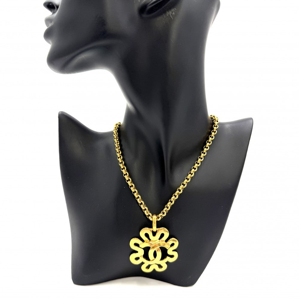 CHANEL シャネル ネックレス ヴィンテージ フラワー ココマーク アクセサリー ゴールド ロングネックレス GP 95P レディース 約50.6g 1995年【中古品】
