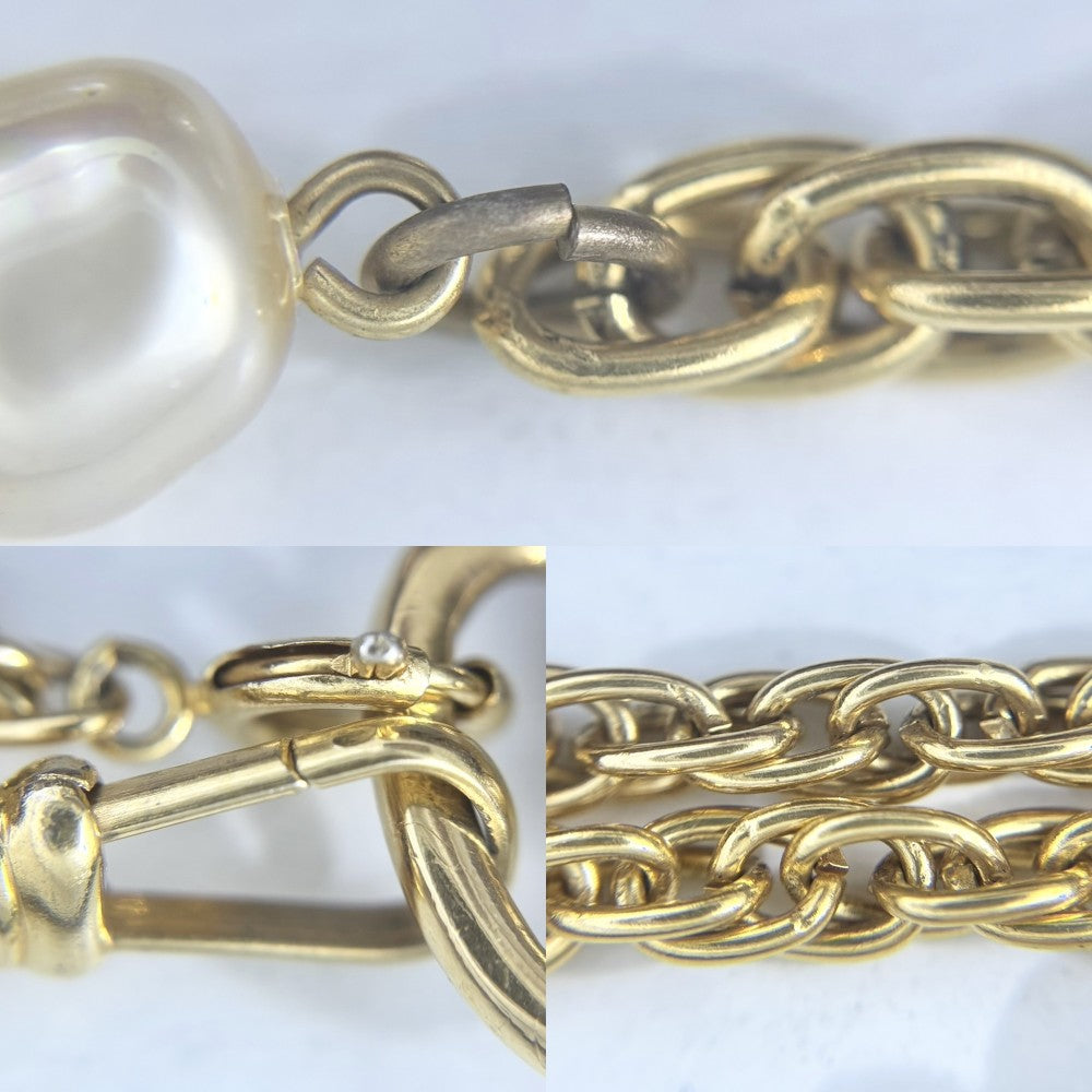 CHANEL シャネル ネックレス ロングネックレス ペンダント ルーペ ココマーク ヴィンテージ アクセサリー GP フェイクパール レディース 約117.2g 1984年【中古品】