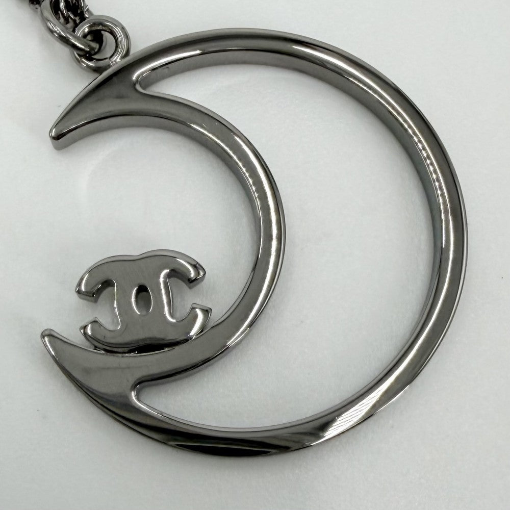 CHANEL シャネル ネックレス 月モチーフ ココマーク アクセサリー ムーン ラインストーン B17K シルバー レディース 約8.5g 2017年【中古品】