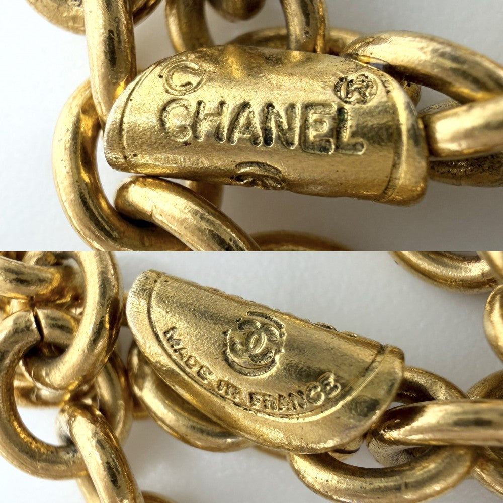 CHANEL シャネル ネックレス ココマーク マトラッセモチーフ アクセサリー バッグ ペンダント ヴィンテージ
 GP ゴールド レディース 約171.7g【中古品】