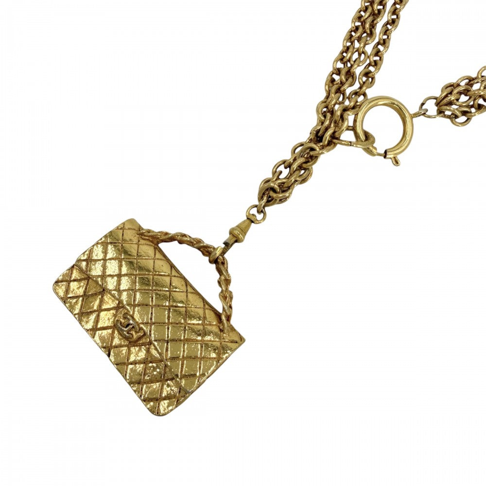 CHANEL シャネル ネックレス ココマーク マトラッセモチーフ アクセサリー バッグ ペンダント ヴィンテージ
 GP ゴールド レディース 約171.7g【中古品】