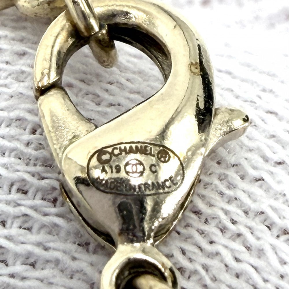 CHANEL シャネル ネックレス ココマーク ロングネックレス アクセサリー GP フェイクパール A19C ゴールド レディース 約13.0g 2019年【中古品】