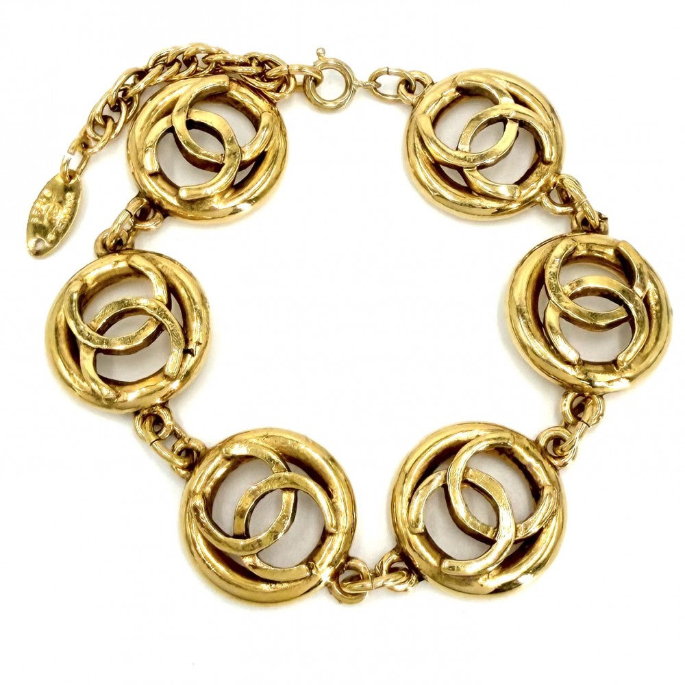 CHANEL シャネル ブレスレット チェーン ココマーク アクセサリー ゴールド ヴィンテージ GP レディース 約36.4g 1983年【中古品】