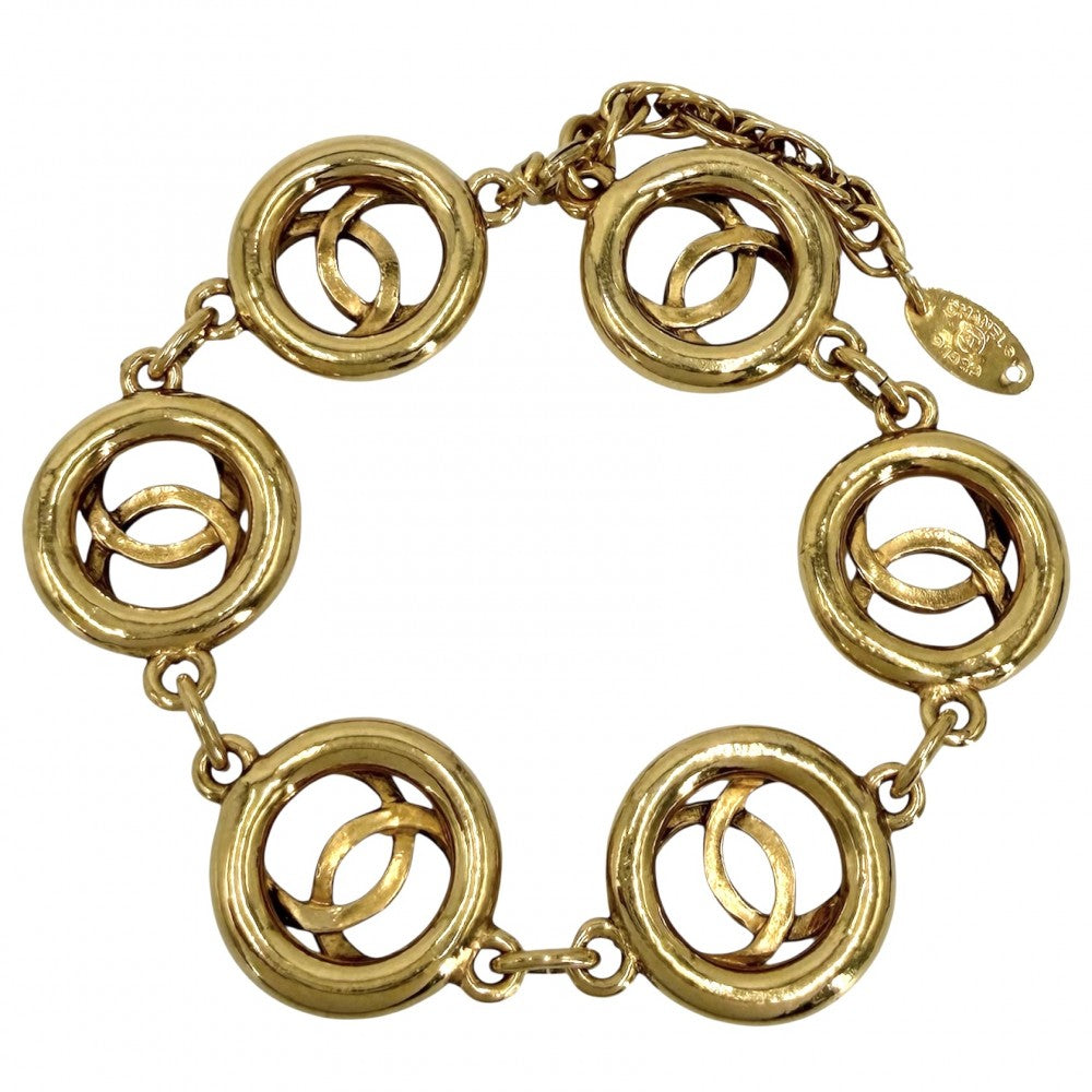 CHANEL シャネル ブレスレット チェーン ココマーク アクセサリー ゴールド ヴィンテージ GP レディース 約36.4g 1983年【中古品】