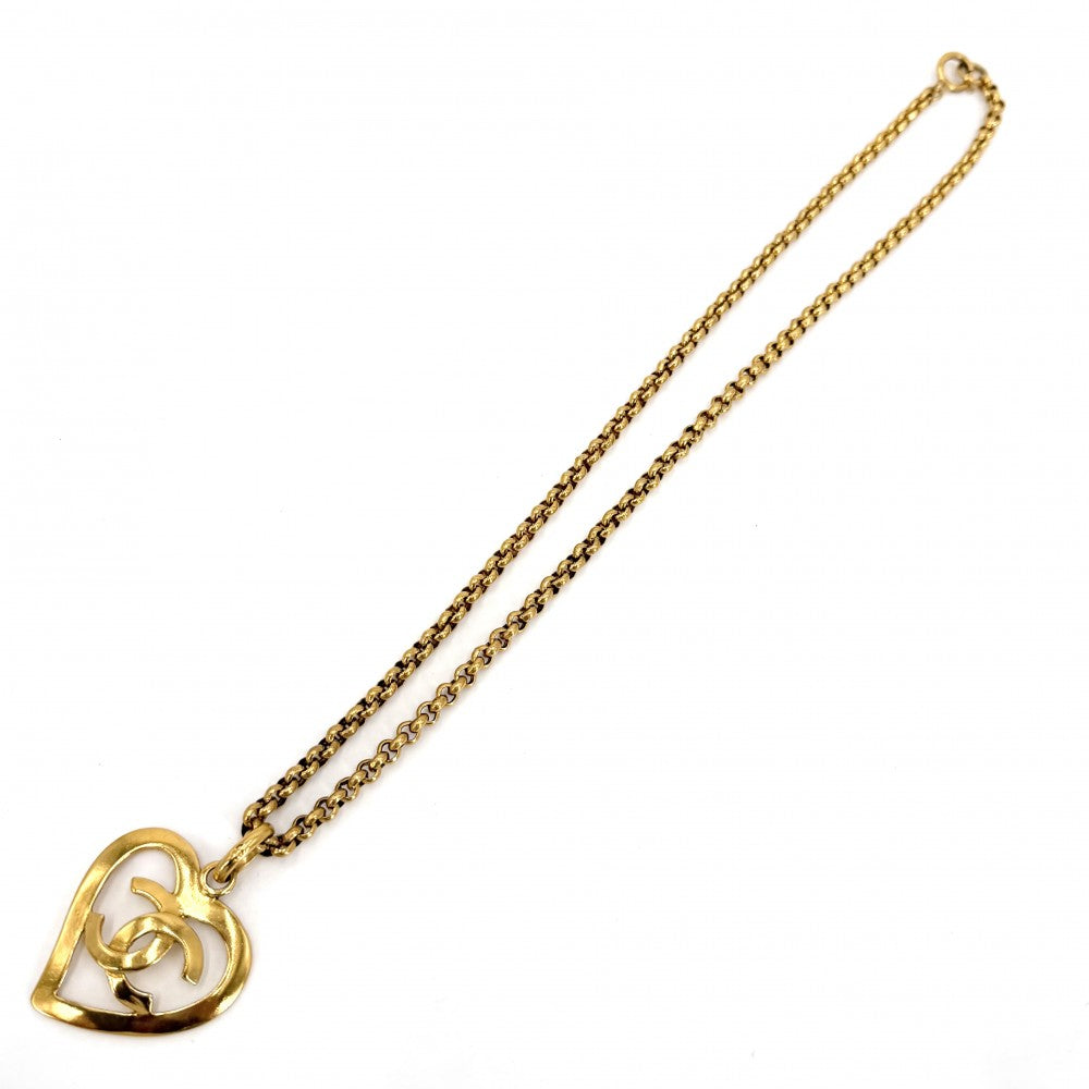CHANEL シャネル ネックレス ココマーク ハート アクセサリー ヴィンテージ　 チェーン GP 95P ゴールド レディース 約50.4g 1995年【中古品】