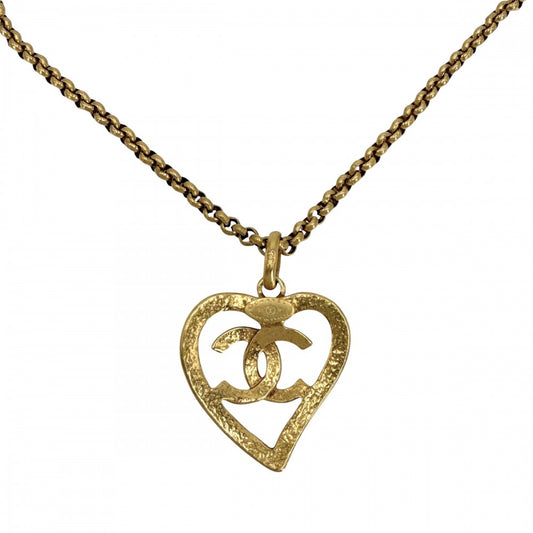 CHANEL シャネル ネックレス ココマーク ハート アクセサリー ヴィンテージ　 チェーン GP 95P ゴールド レディース 約50.4g 1995年【中古品】