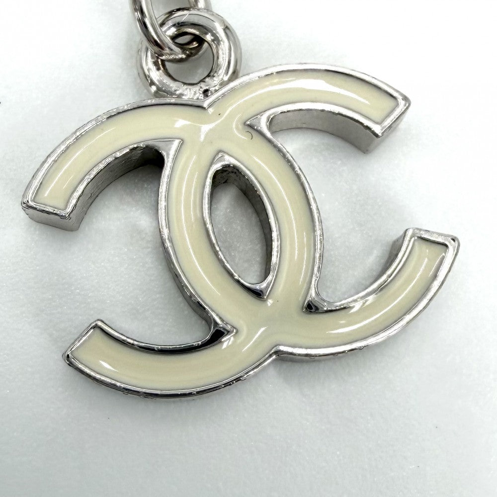 CHANEL シャネル ネックレス ココマーク アクセサリー 05V シルバー ホワイト 白 レディース 約6.2g 2005年【中古品】