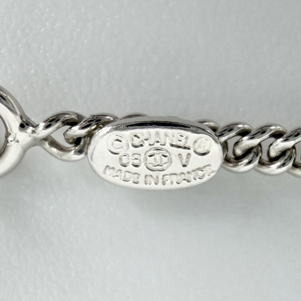 CHANEL シャネル ネックレス ココマーク アクセサリー 05V シルバー ホワイト 白 レディース 約6.2g 2005年【中古品】
