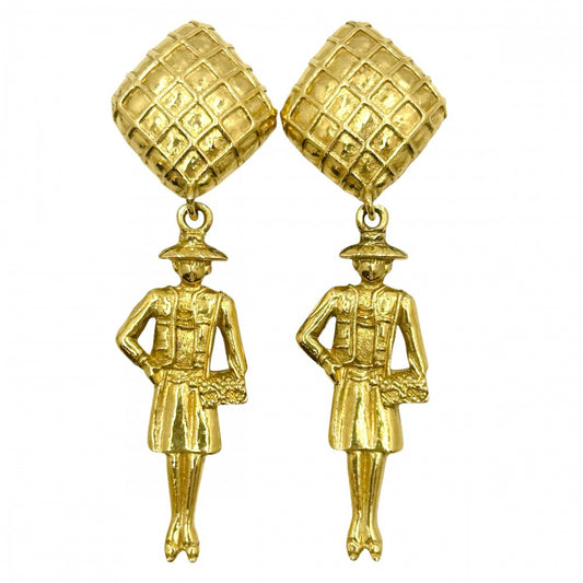 【開店SALE】 CHANEL シャネル イヤリング マドモアゼル アクセサリー スイング ゴールド GP レディース 約23.2g【中古品】