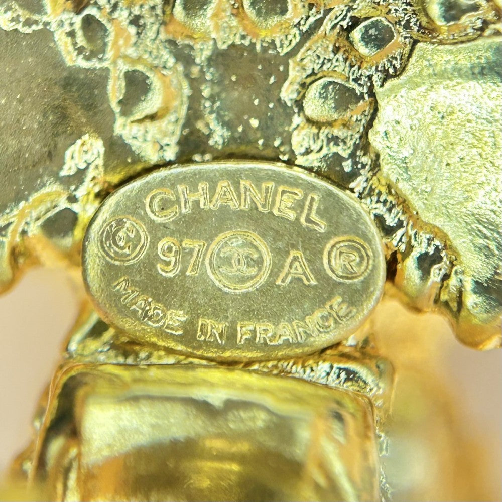 【開店SALE】 CHANEL シャネル イヤリング ココマーク クロスモチーフ リボン ヴィンテージ アクセサリー GP 97A ゴールド レディース 約31.6g 1997年【中古品】