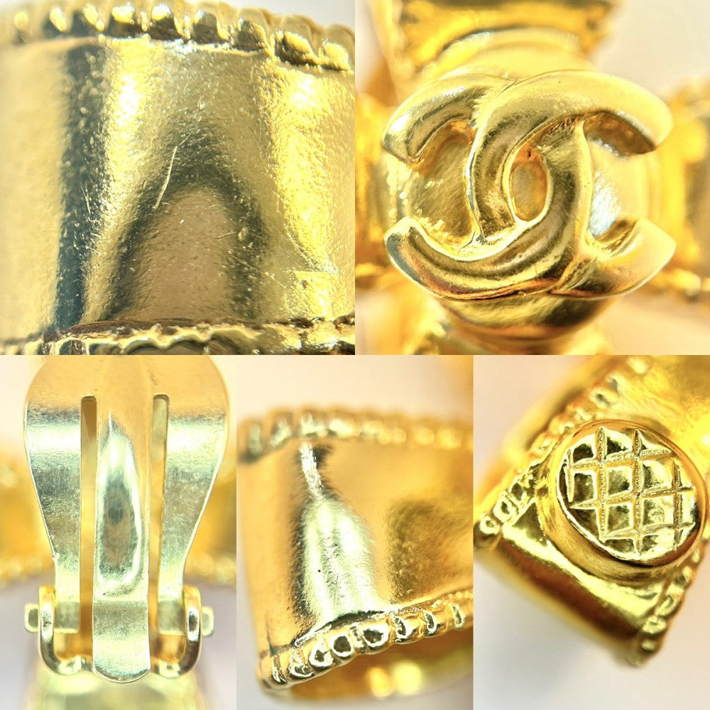 【開店SALE】 CHANEL シャネル イヤリング ココマーク クロスモチーフ リボン ヴィンテージ アクセサリー GP 97A ゴールド レディース 約31.6g 1997年【中古品】