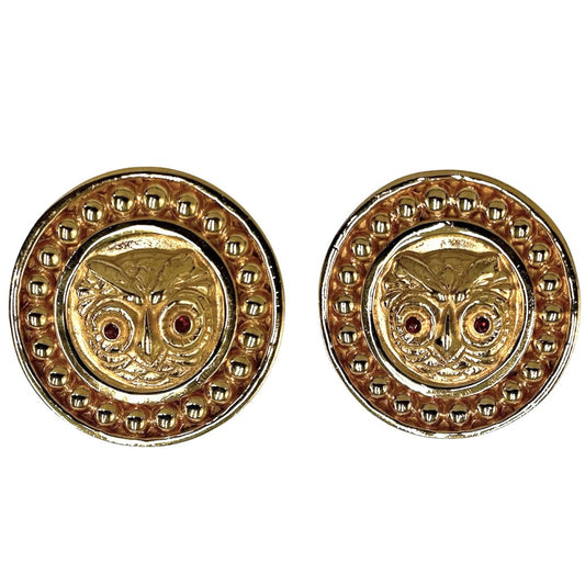 【開店SALE】 CHANEL シャネル イヤリング アクセサリー ヴィンテージ フクロウモチーフ GP ゴールド レディース 約46.9g【中古品】