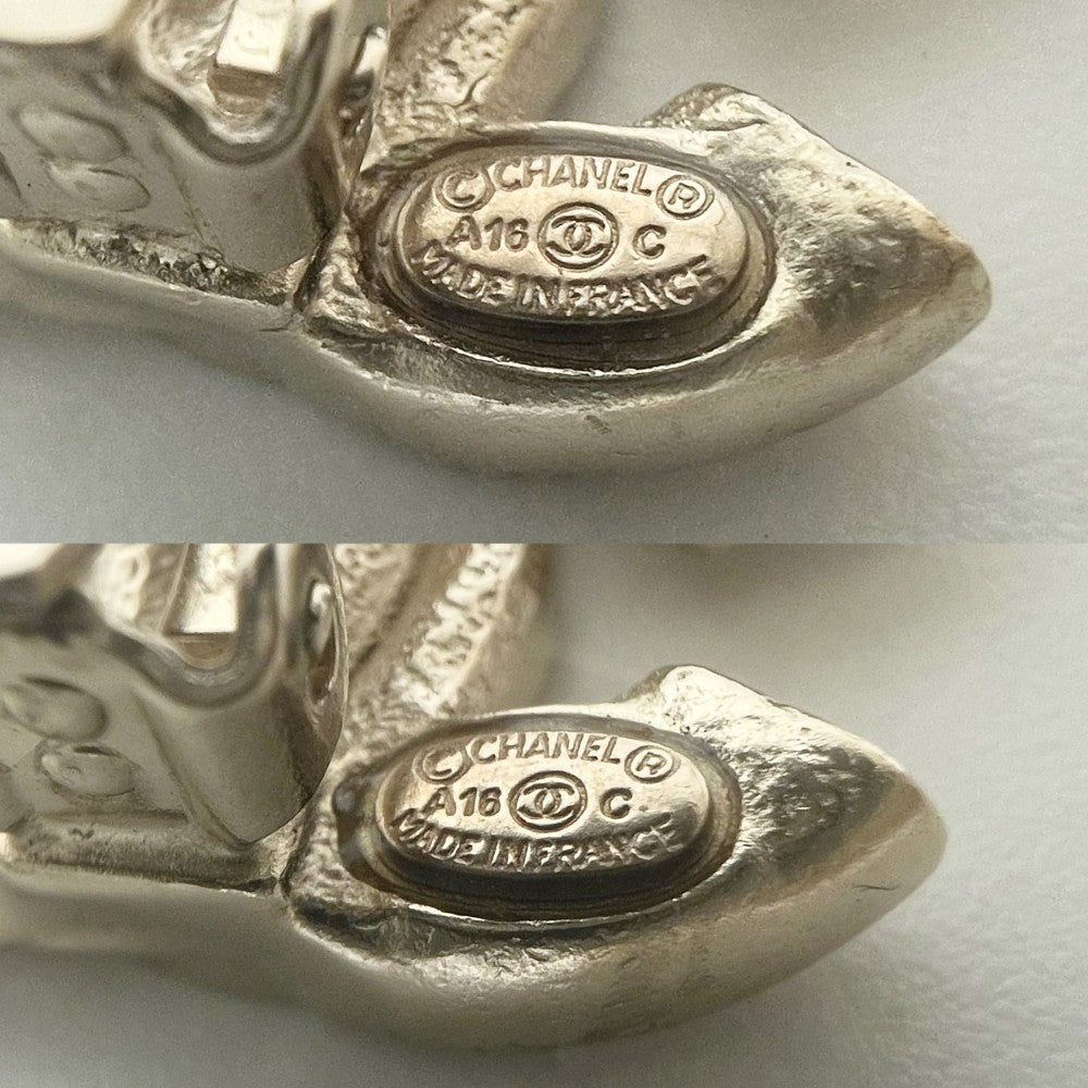 CHANEL シャネル イヤリング ココマーク アクセサリー GP ラインストーン A16C ゴールド ピンク レディース 約8.5g 2016年【中古品】