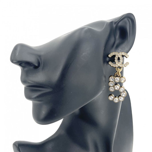 【開店SALE】 CHANEL シャネル ピアス No.5 ココマーク アクセサリー スイング GP ラインストーン B20S レディース 約20.9g 2020年【中古品】
