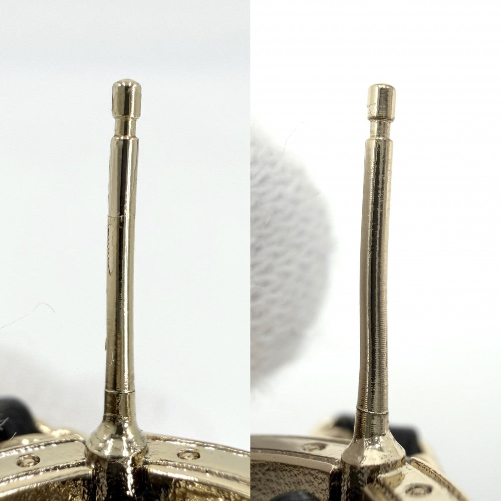 CHANEL シャネル ピアス チェーン ココマーク アクセサリー 25/26AW ラインストーン カーフスキン GP B25B ブラック 黒 レディース 約4.7g 2025年【中古品】