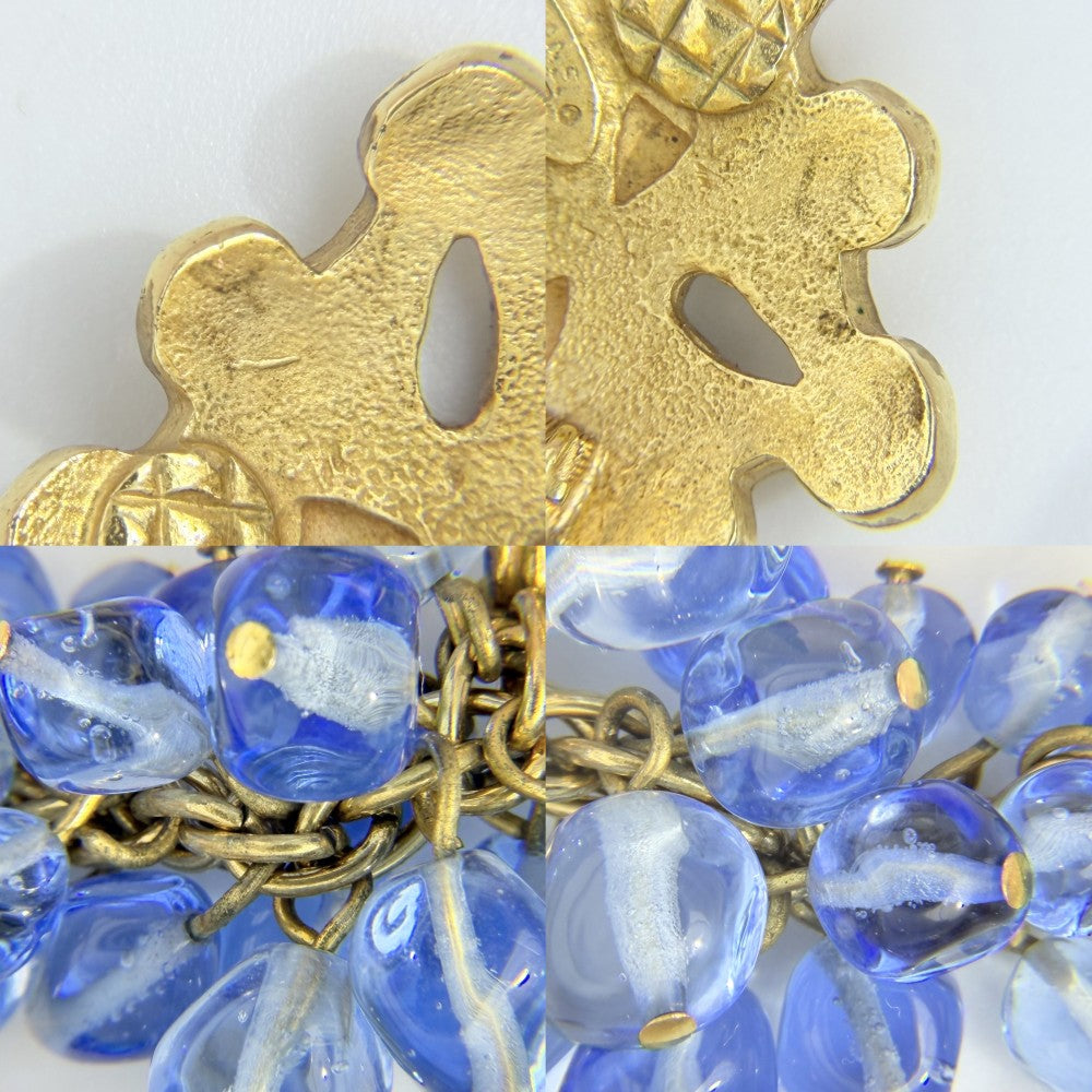 【開店SALE】 CHANEL シャネル イヤリング スイング アクセサリー ヴィンテージ ココマーク GP ビーズ 94P ゴールド ブルー 青 レディース 約44.6g 1994年【中古品】