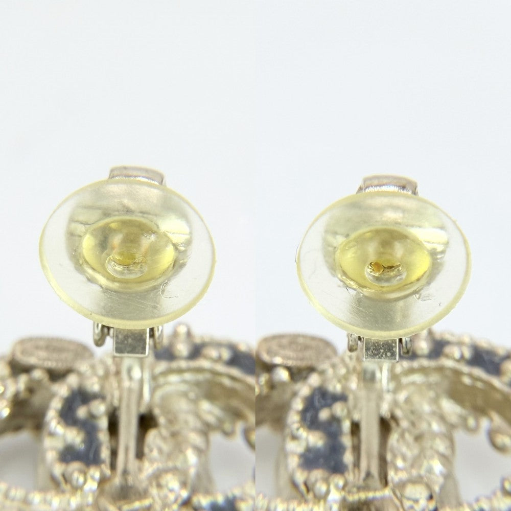 CHANEL シャネル イヤリング ココマーク アクセサリー ラインストーン A12C ピンク グレー レディース 約9.7g 2012年【中古品】