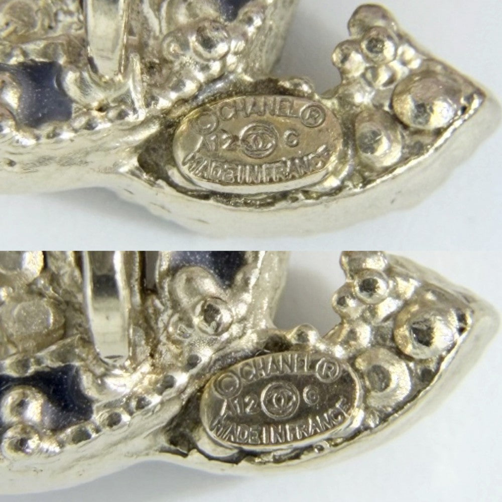 CHANEL シャネル イヤリング ココマーク アクセサリー ラインストーン A12C ピンク グレー レディース 約9.7g 2012年【中古品】