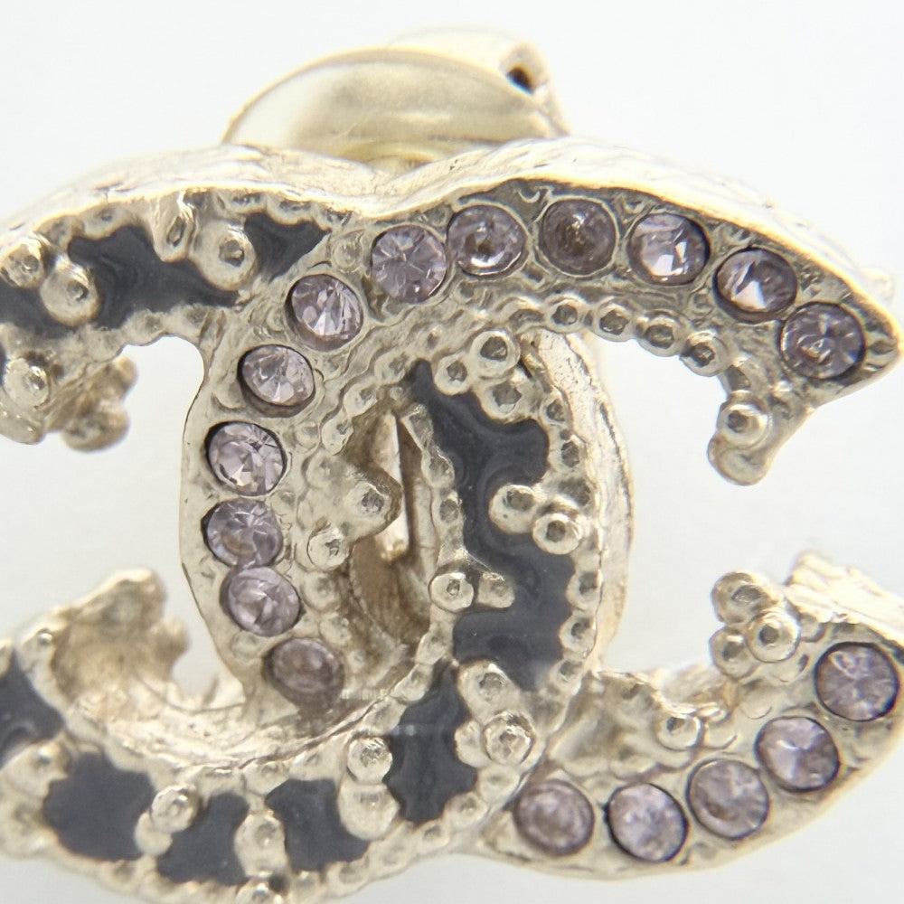 CHANEL シャネル イヤリング ココマーク アクセサリー ラインストーン A12C ピンク グレー レディース 約9.7g 2012年【中古品】