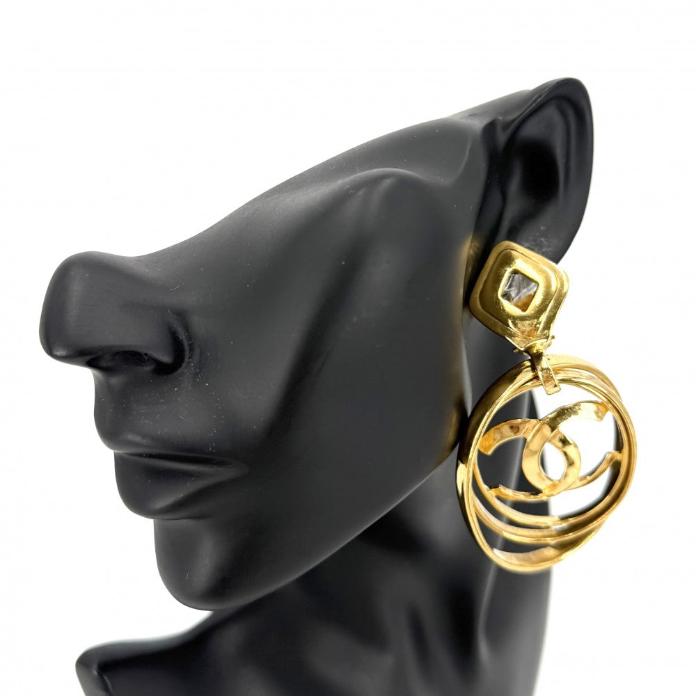 CHANEL シャネル イヤリング ココマーク スイング ヴィンテージ アクセサリー GP 95P ゴールド レディース 約56.3g 1995年【中古品】