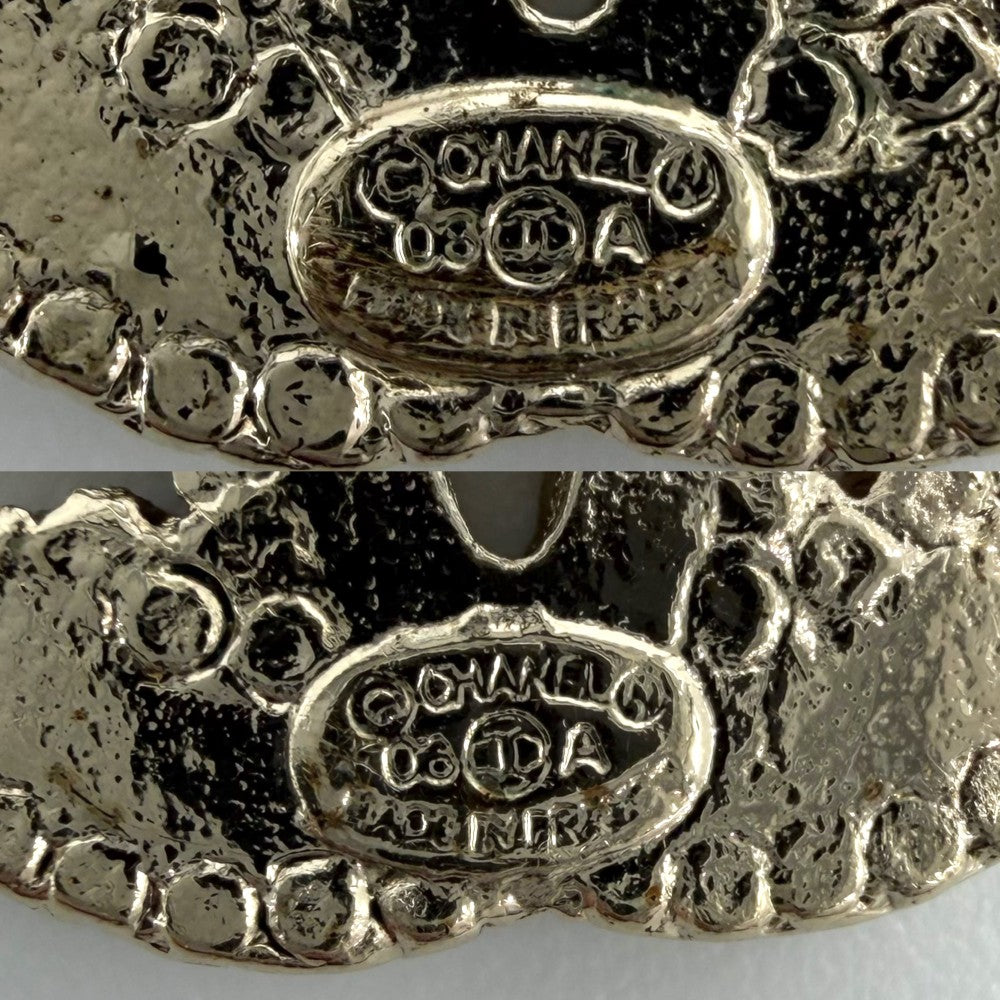 CHANEL シャネル ピアス ココマーク アクセサリー ラインストーン GP 03A ゴールド レッド 赤 レディース 約5.6g 2003年【中古品】